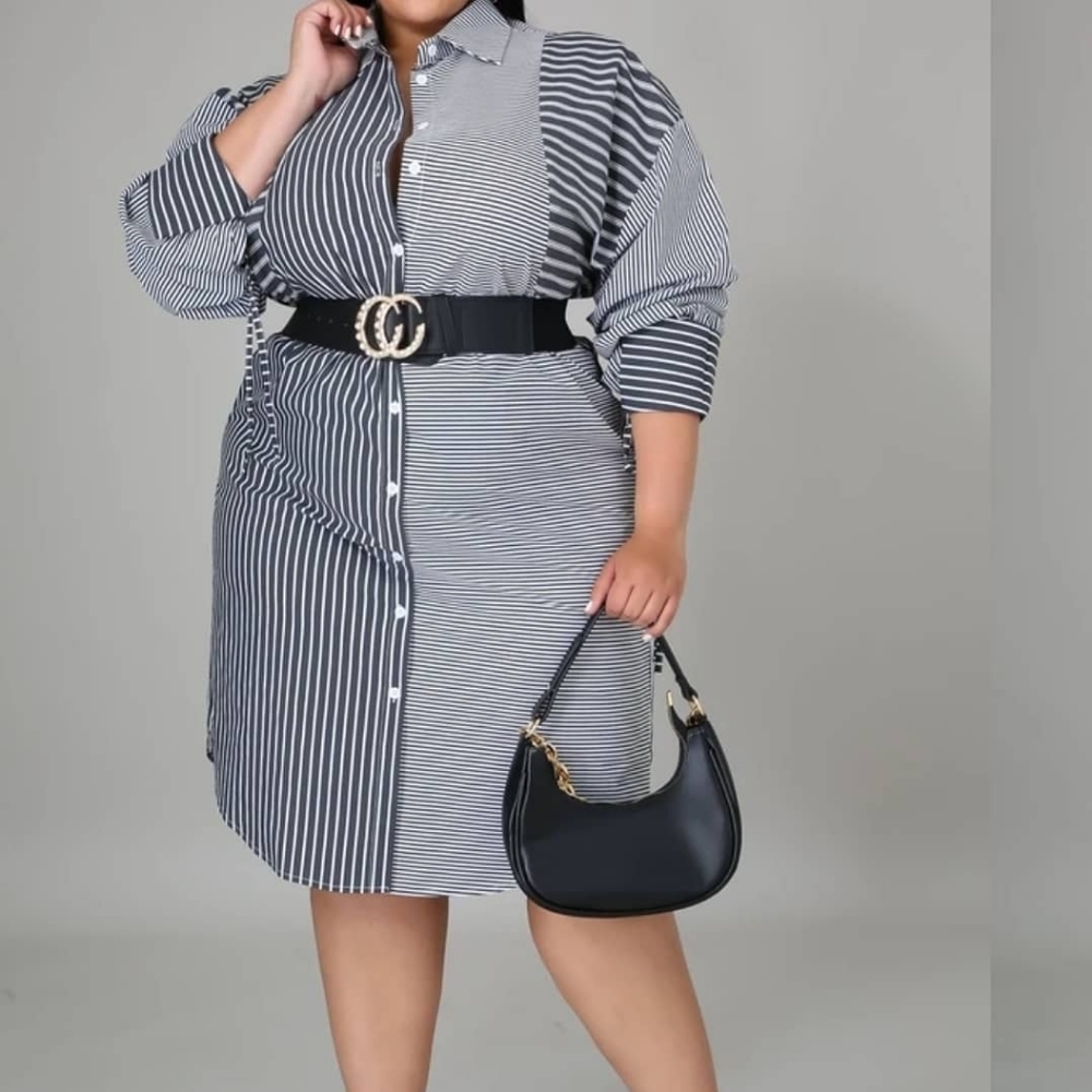 Plus Size Striped Dress